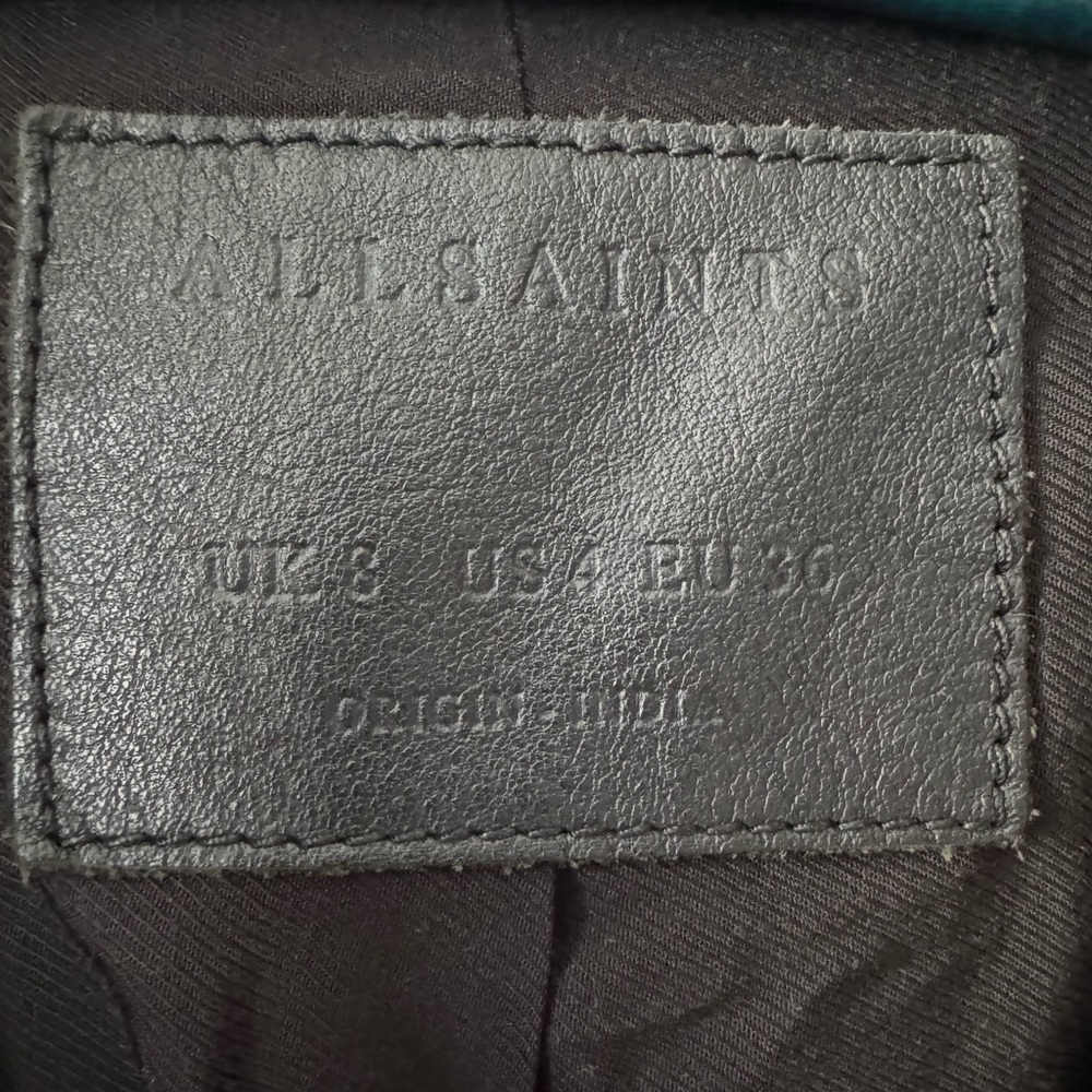 ALLSAINTS Leather Bales Moto Biker Jacket UK 8 / US 4 - Picture 12 of 13